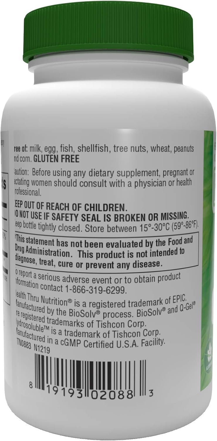 Q-Gel CoQ-10 100mg with Vitamin E Softgels - Enhanced Absorption Formula for Heart & Energy Support - 60 Count