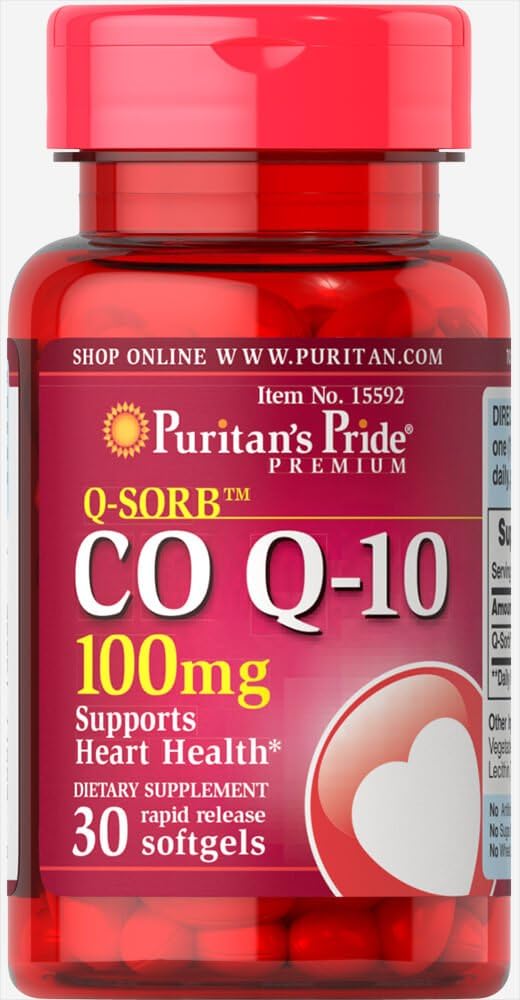 Q-Sorb Coenzyme Q-10 100mg Rapid Release Softgels - 30 Count by Puritan's Pride