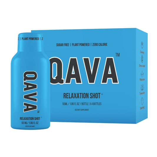 QAVA Relaxation Shots - Kava Kava with 450MG Kavalactones - Sugar-Free and Zero Calories - 55ml Each - Pack of 4