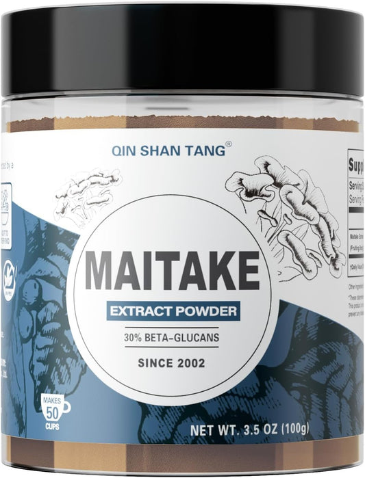 QIN SHAN TANG Maitake Mushroom Extract Powder - 100g, High Beta-glucans for Immune Support, Fruiting Body Supplement for Coffee & Smoothies