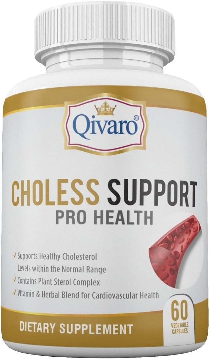 Qivaro Choless Support Pro Health Capsules - Cholesterol & Lipid Management with Guggul and Garlic Extract - Vegan & Non-GMO - 60 Count - Made in USA