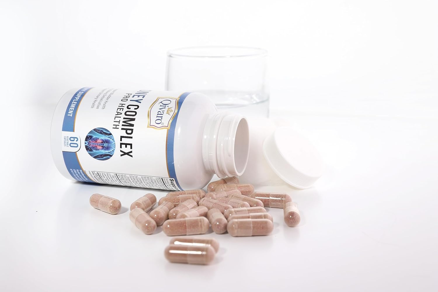 Qivaro Kidney Complex Pro-Health - Cranberry Extract Kidney Support Supplement - Promotes Healthy Kidneys & Urinary Tract - 60 Capsules