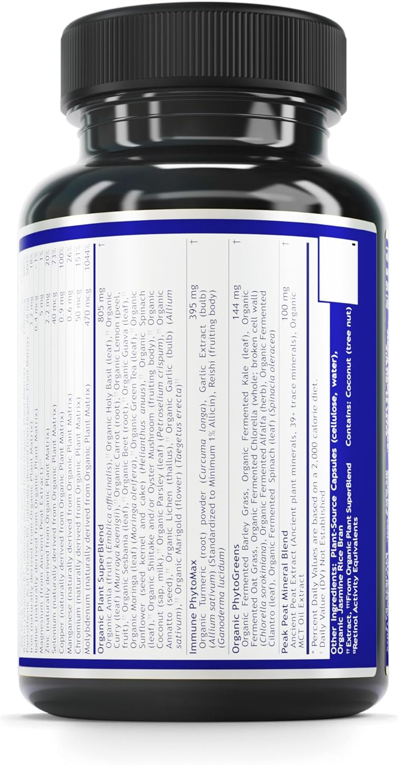 Quantum Nutrition QNL Quantum Plant Multi-Vitamin - 120 Plant-Source Capsules - Immune Support for Men & Women - Natural Complete Multivitamin