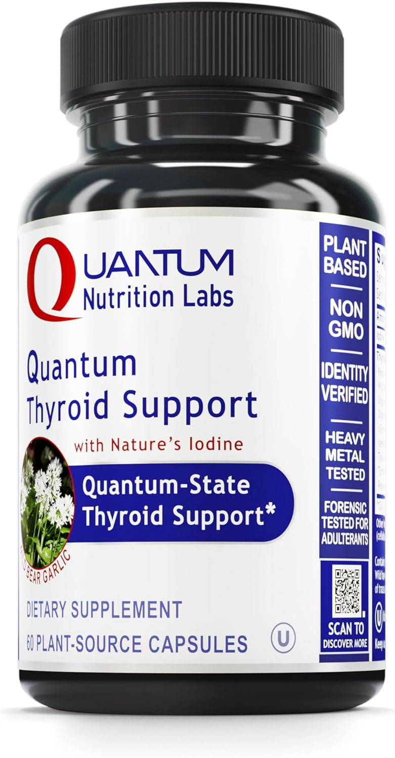 Quantum Nutrition QNL Thyroid Support Supplement - Supports Hormonal Balance - Vegan Capsules with Iodine - 60 Plant-Based Capsules for Men & Women