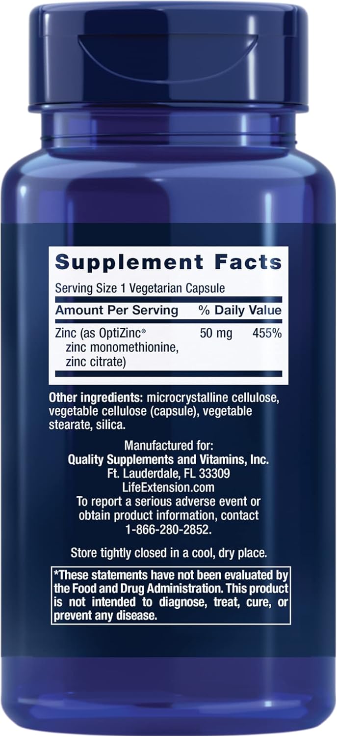 Quercetin 250mg with Vitamin C, Camu-Camu, and Zinc Caps 50mg - 60 Capsules Life Extension Formula