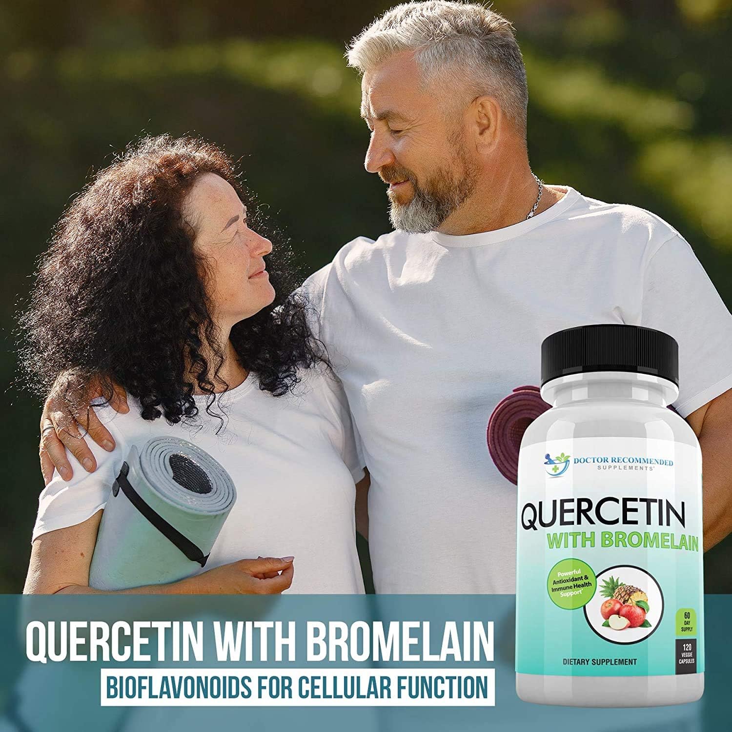 Quercetin 800mg with Bromelain 165mg - 120 Veggie Capsules - Doctor Recommended Bioflavonoids Supplement - Gluten Free, Non-GMO - Pack of 3 - BoostGo Australia