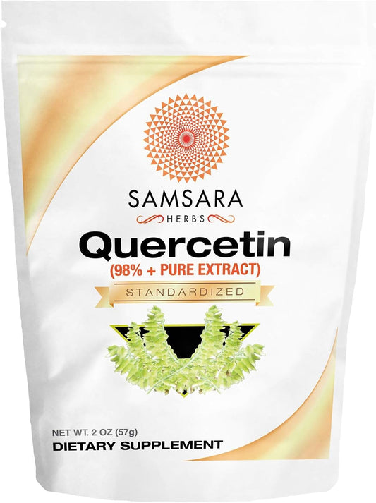 Quercetin 98% Pure Extract Powder - 2oz (57g) Equivalent to 114 x 500mg Capsules by Samsara Herbs