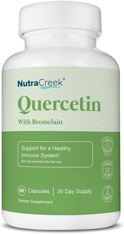 Quercetin and Bromelain Immune Support Supplement | 60 Capsules, 1-2 Month Supply, 500mg Quercetin with Bromelain for Seasonal Health - BoostGo Australia
