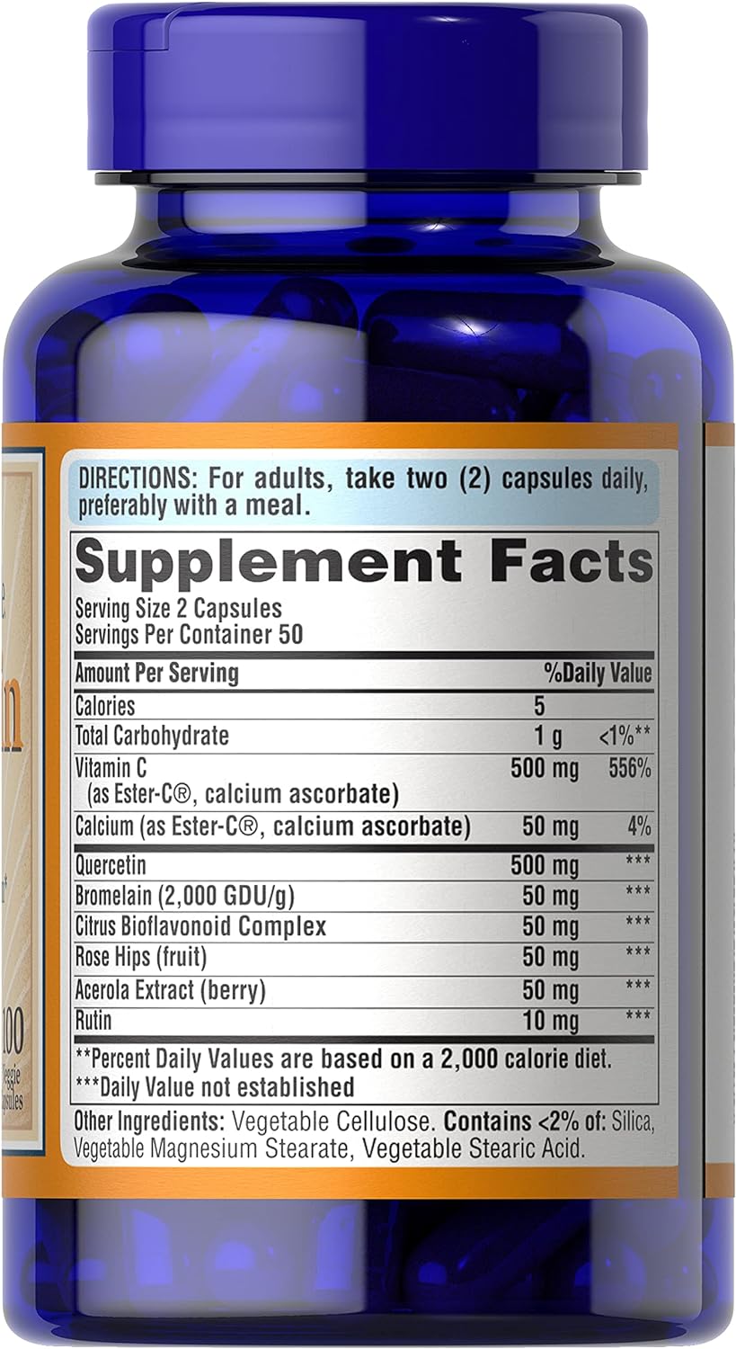 Quercetin Complex with Vitamin C for Upper Respiratory Health - 100 ct