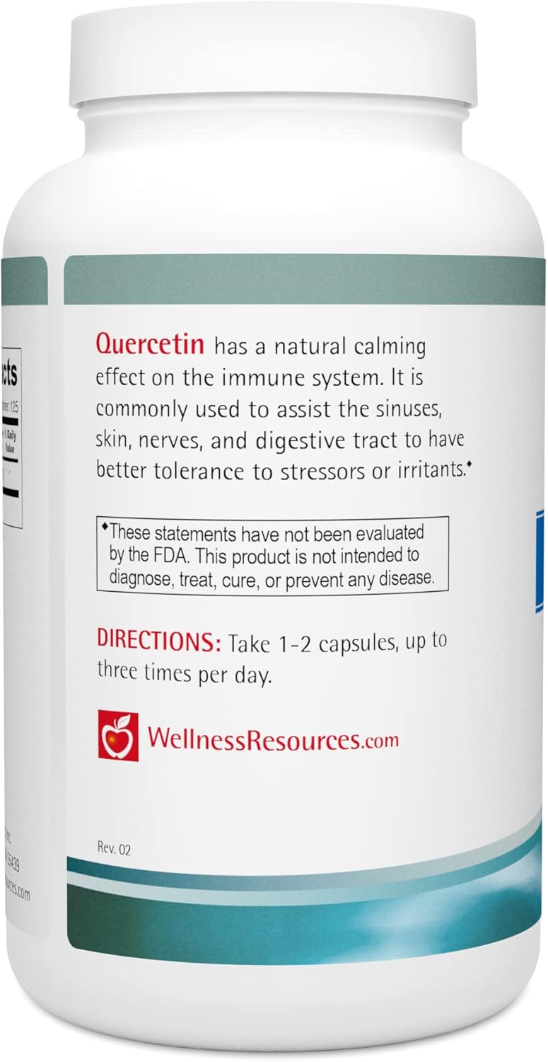 Quercetin Supplement for Immune, Sinus, and Allergy Support - 1000mg per Serving - Vegan, Non-GMO - 250 Capsules
