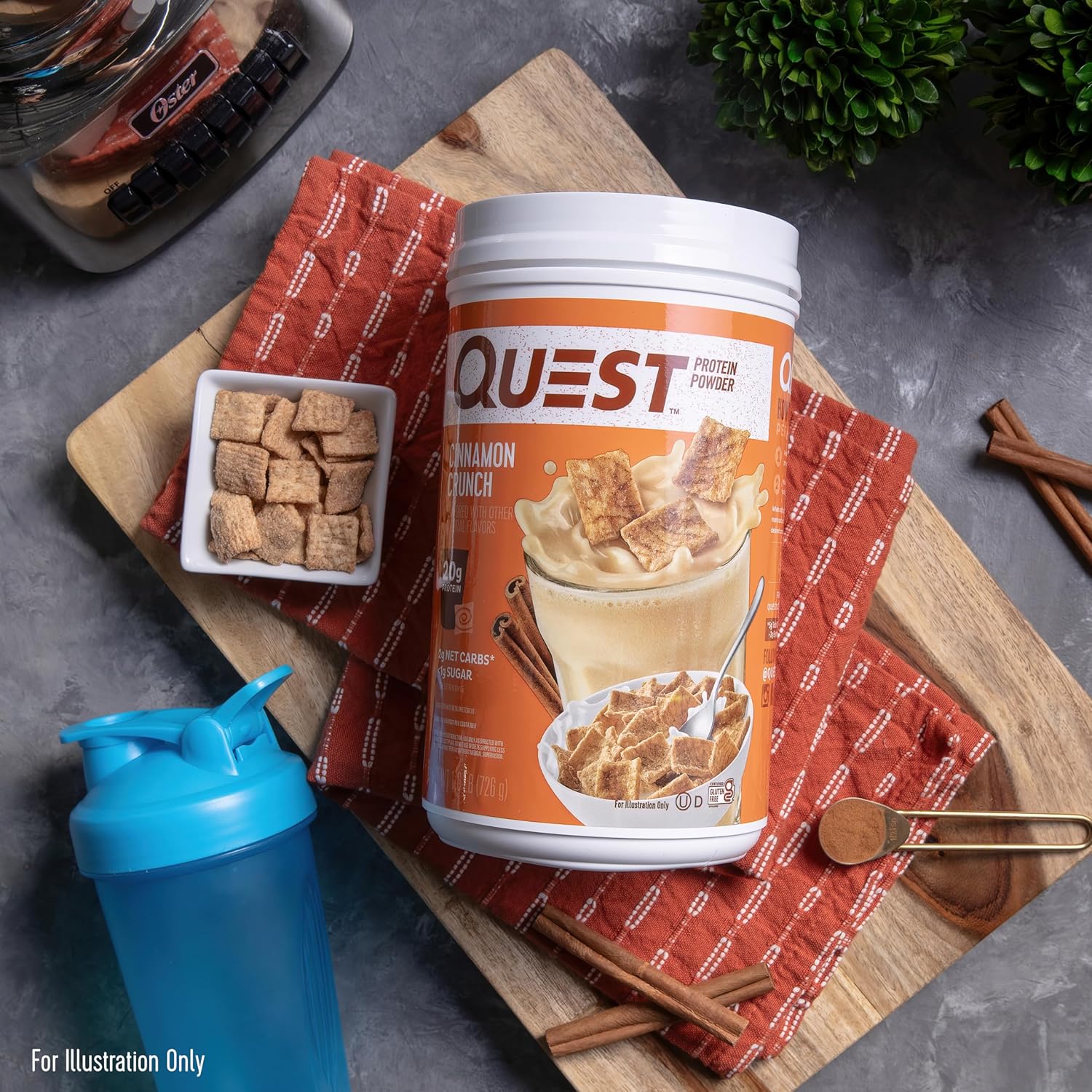 Quest Nutrition Cinnamon Crunch Protein Powder - 20g Protein, 2g Net Carb, Gluten Free - 1.6lb, 24 Servings