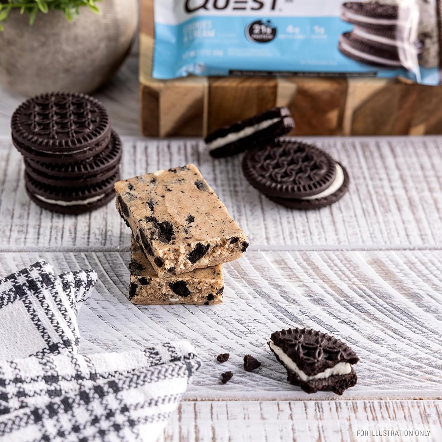 Quest Nutrition Cookies & Cream Protein Bars - High Protein, Low Sugar, Low Carb, Gluten Free, Keto Friendly - 12 Bars