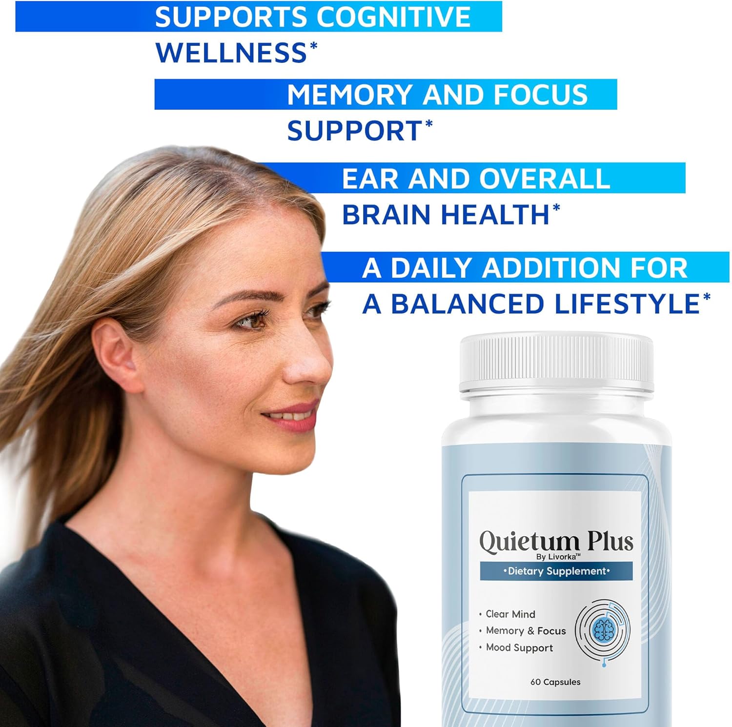 Quietum Plus 1 Pack - Advanced Formula for Better Hearing - 60 Capsules for 30 Days - Original Reviews