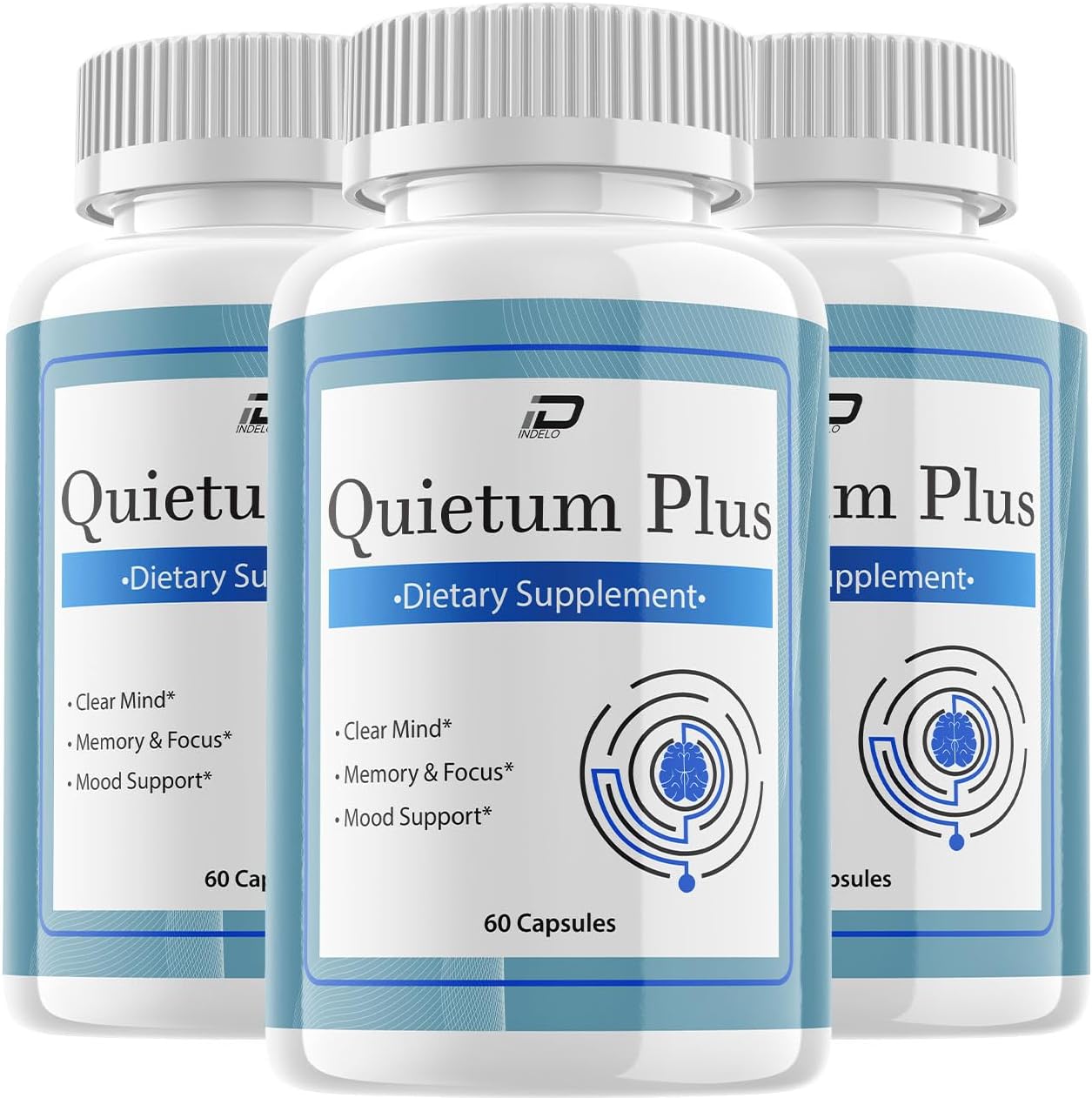 Quietum Plus Brain Supplement Capsules - All-Natural Memory and Focus Pills - Maximum Strength Formula with QuietumPlus Support (3 Pack - 180 Capsules)