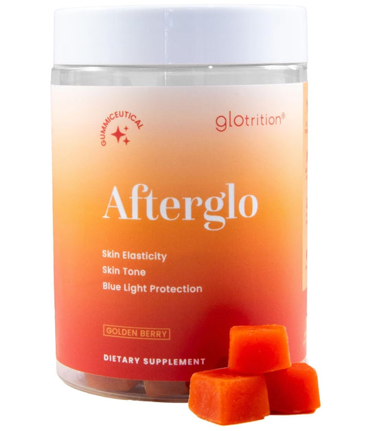 Radiant Skin Beauty Gummies with Vitamin A, C, E - Glotrition Afterglo Supplement - 60 Gummies - Improve Skin Elasticity & Smoothness