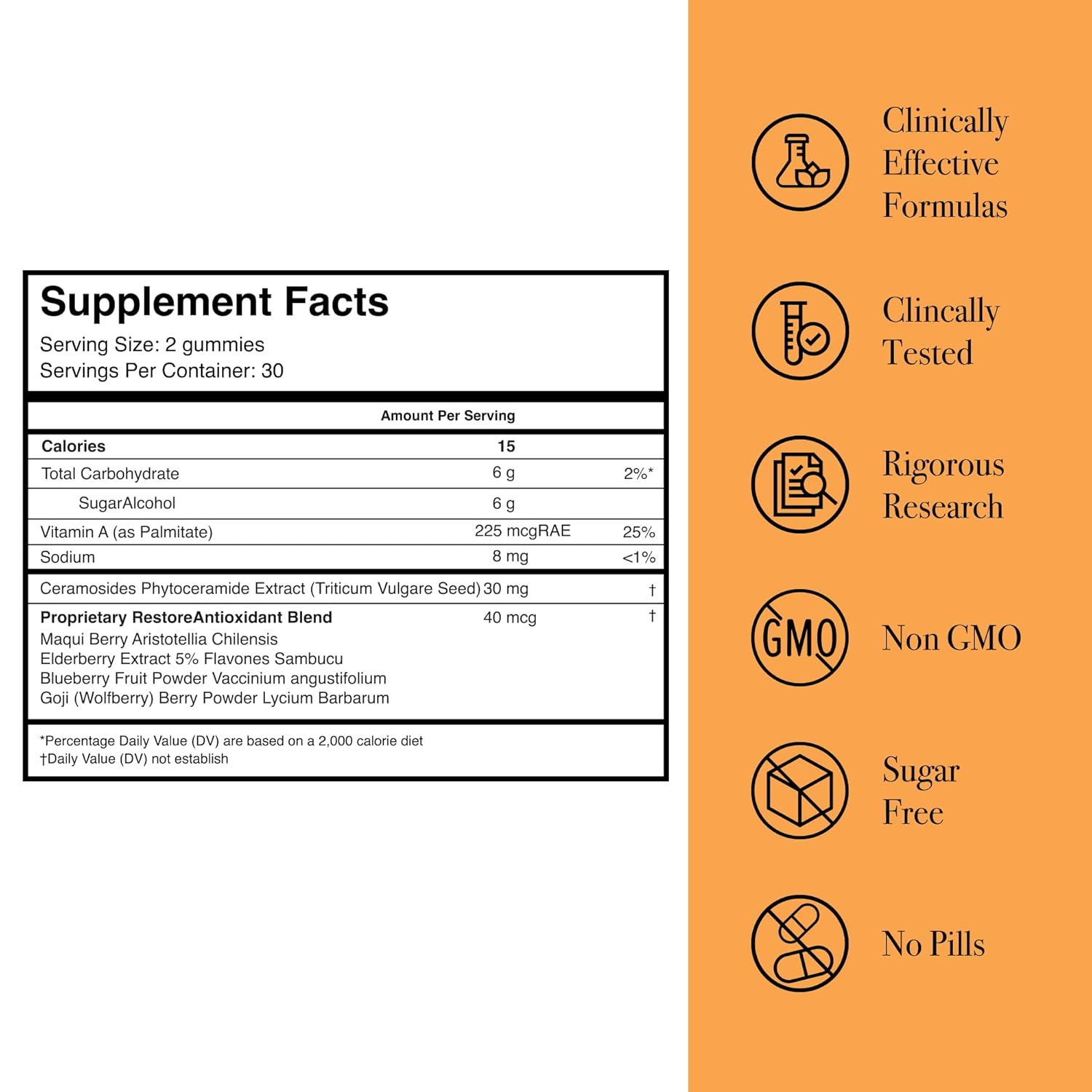 Radiant Skin Beauty Gummies with Vitamin A, C, E - Glotrition Afterglo Supplement - 60 Gummies - Improve Skin Elasticity & Smoothness