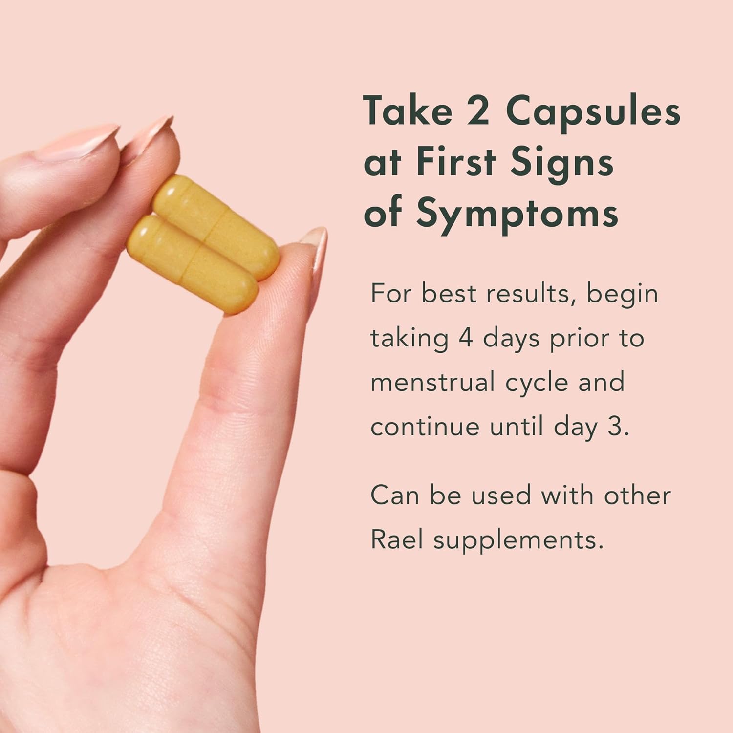 Rael PMS Supplement & Herbal Heating Patches Bundle (28 Capsules, 8 Large Patches)