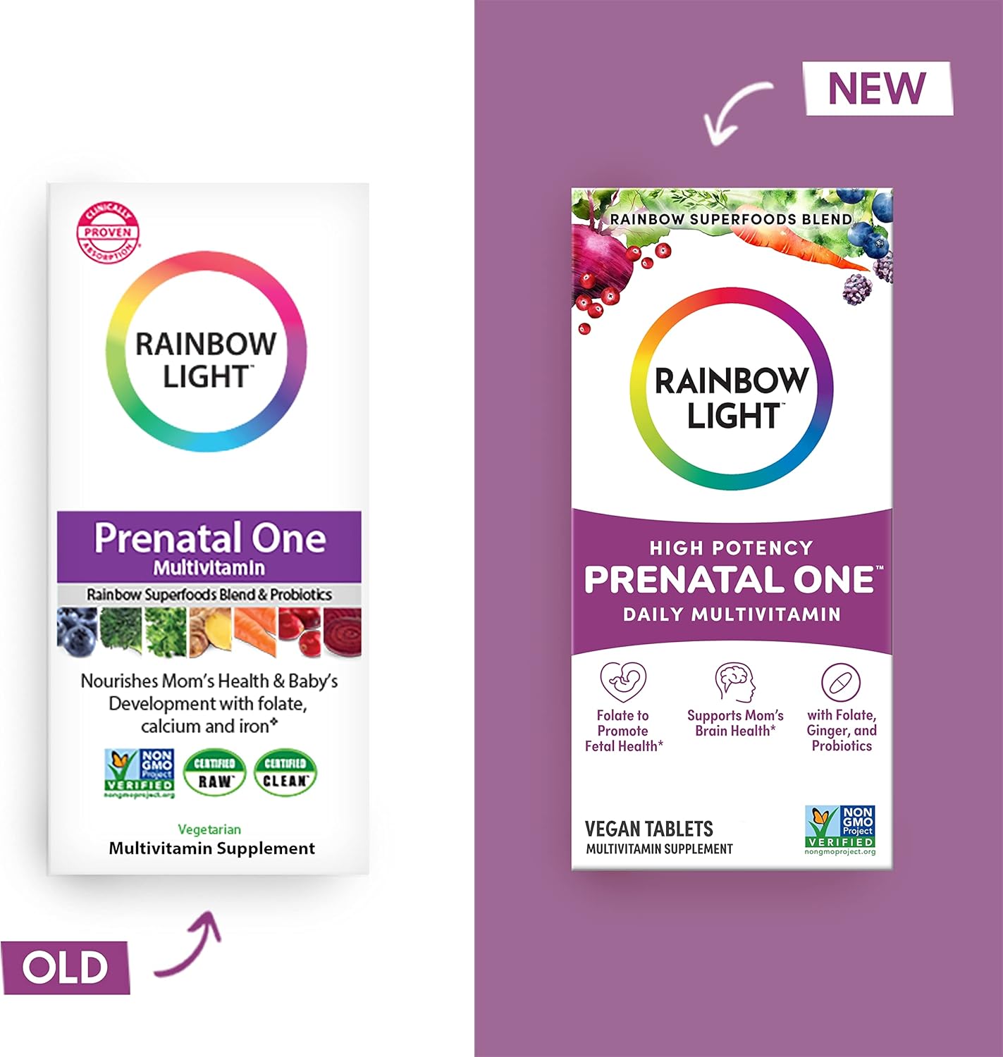 Rainbow Light Prenatal Health Multivitamin for Mom and Baby's Development - High-Potency, Vegan, 30 Count
