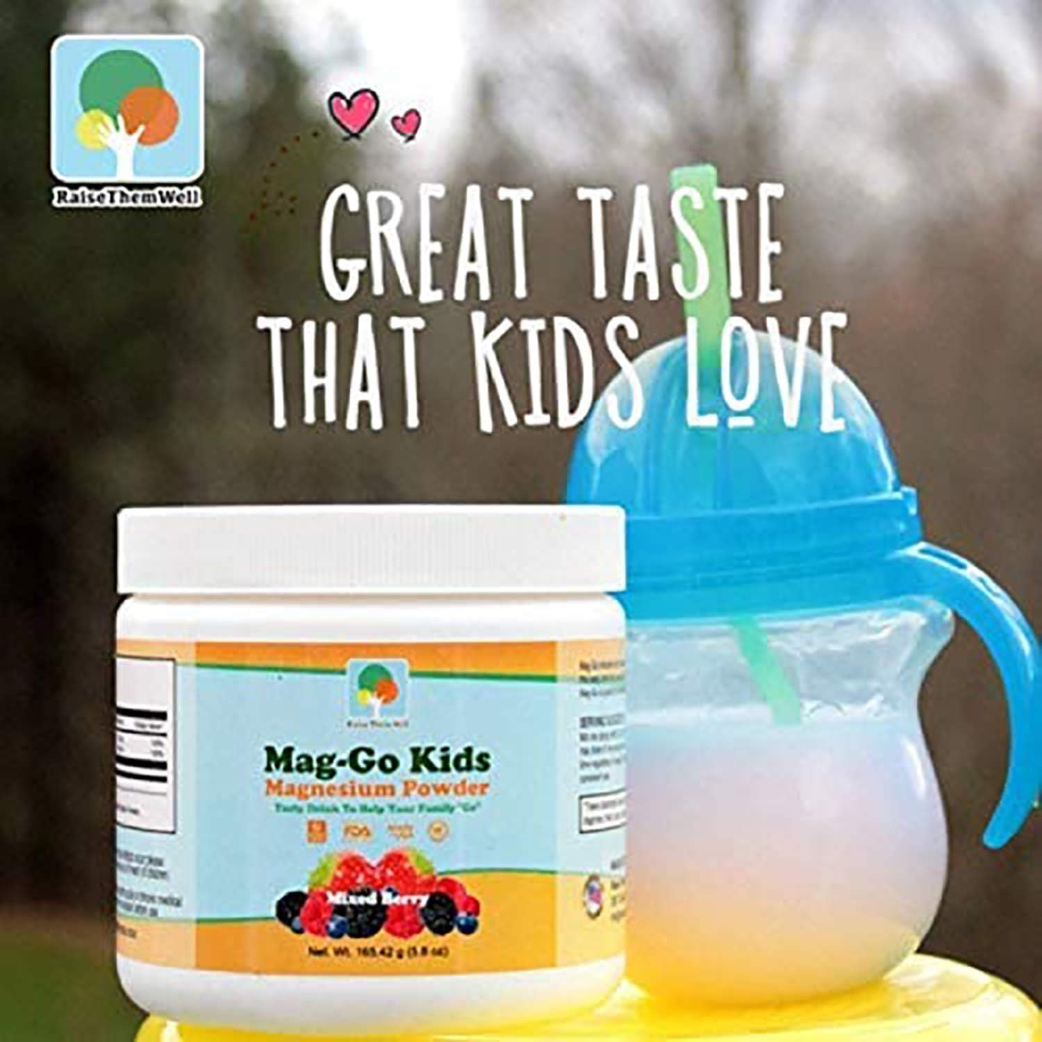 Raise Them Well Mag-Go Kids Magnesium Powder: Mixed Berry Flavor, 90 Servings, Natural Constipation Relief - BoostGo Australia