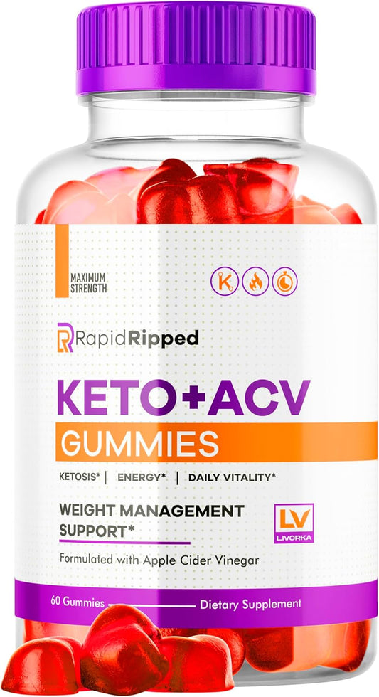 Rapid Ripped Keto ACV Gummies - 60 Gummies for 1 Month Supply