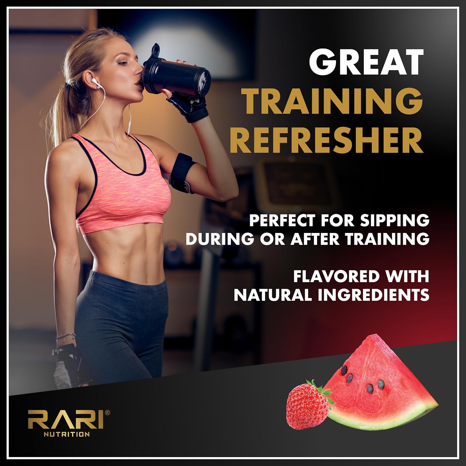RARI Nutrition Amino Mend Recovery Drink - Strawberry Watermelon, 30 Servings, 5000mg BCAAs, 2085mg EAAs