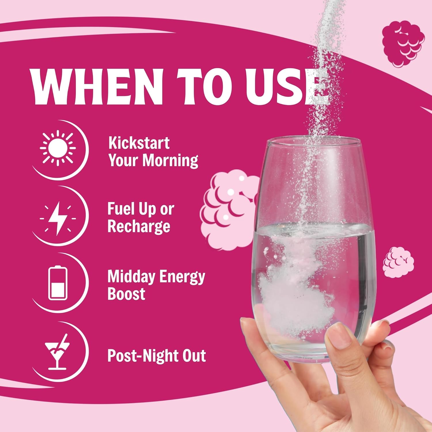 Raspberry Electrolyte Powder Mix - Zero Sugar, Calories, or Artificial Ingredients - Keto & Vegan Friendly - 90 Servings