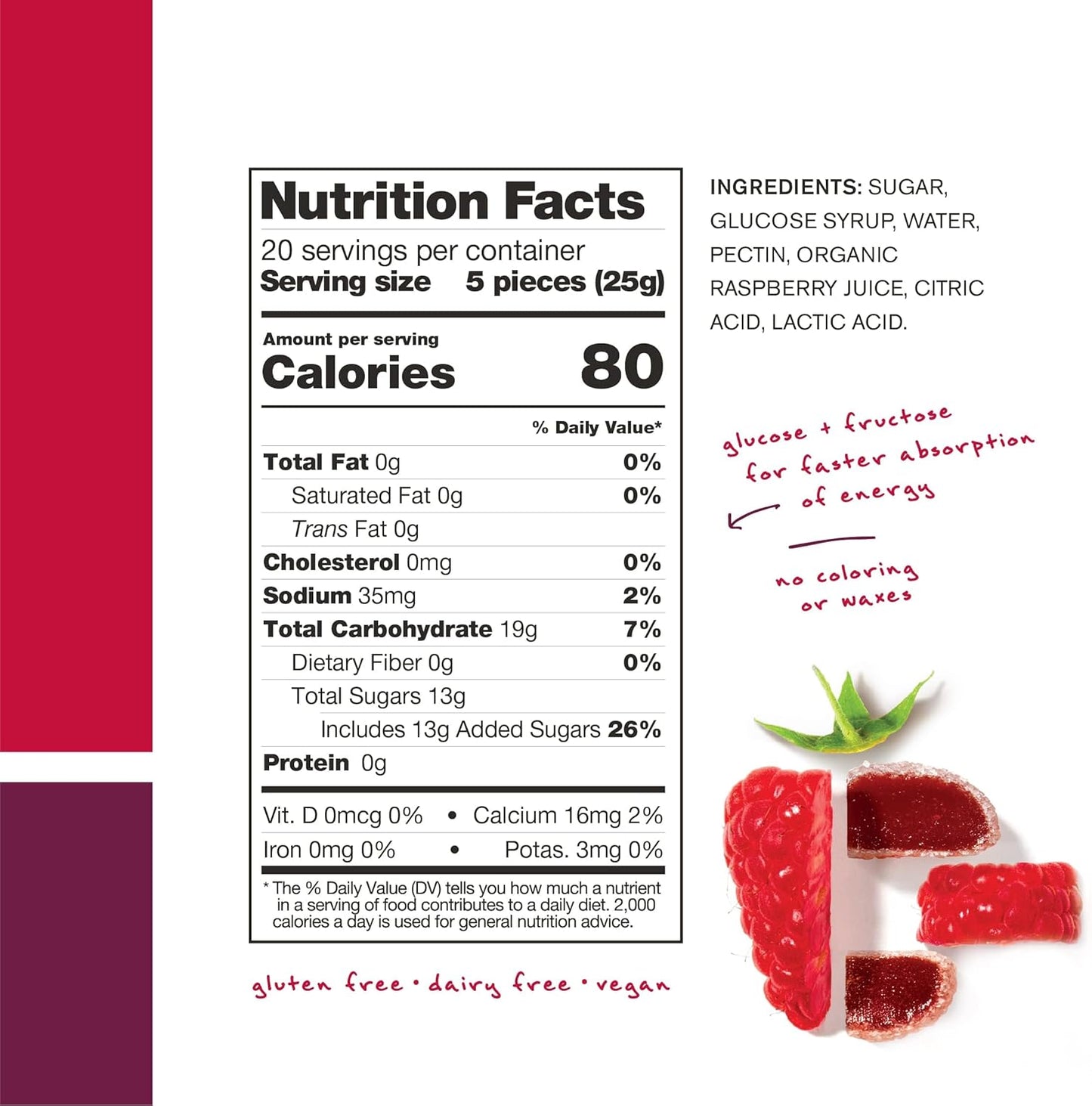 Raspberry Energy Chews for Running, Cycling, & Sports Performance | Gel Alternative | 10 Pack Vegan & Gluten Free - BoostGo Australia