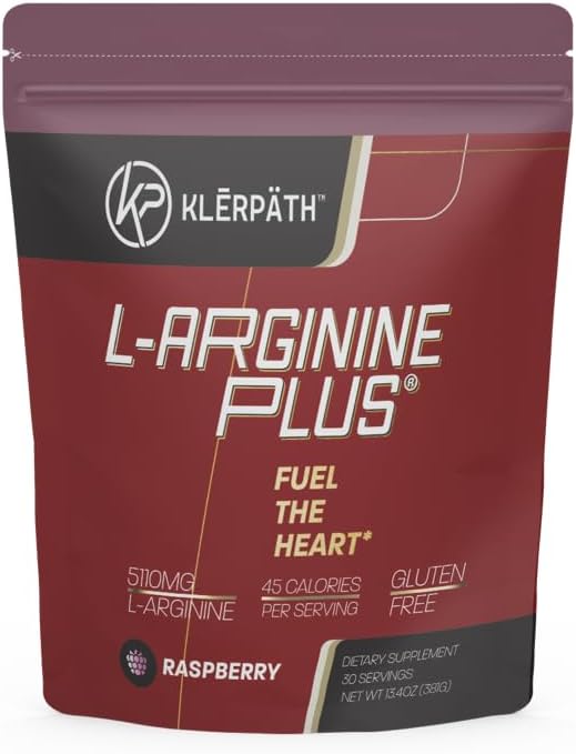 Raspberry Flavored L-arginine Plus Supplement, 30 Servings, High L-arginine and L-citrulline Content with Red Wine Extract