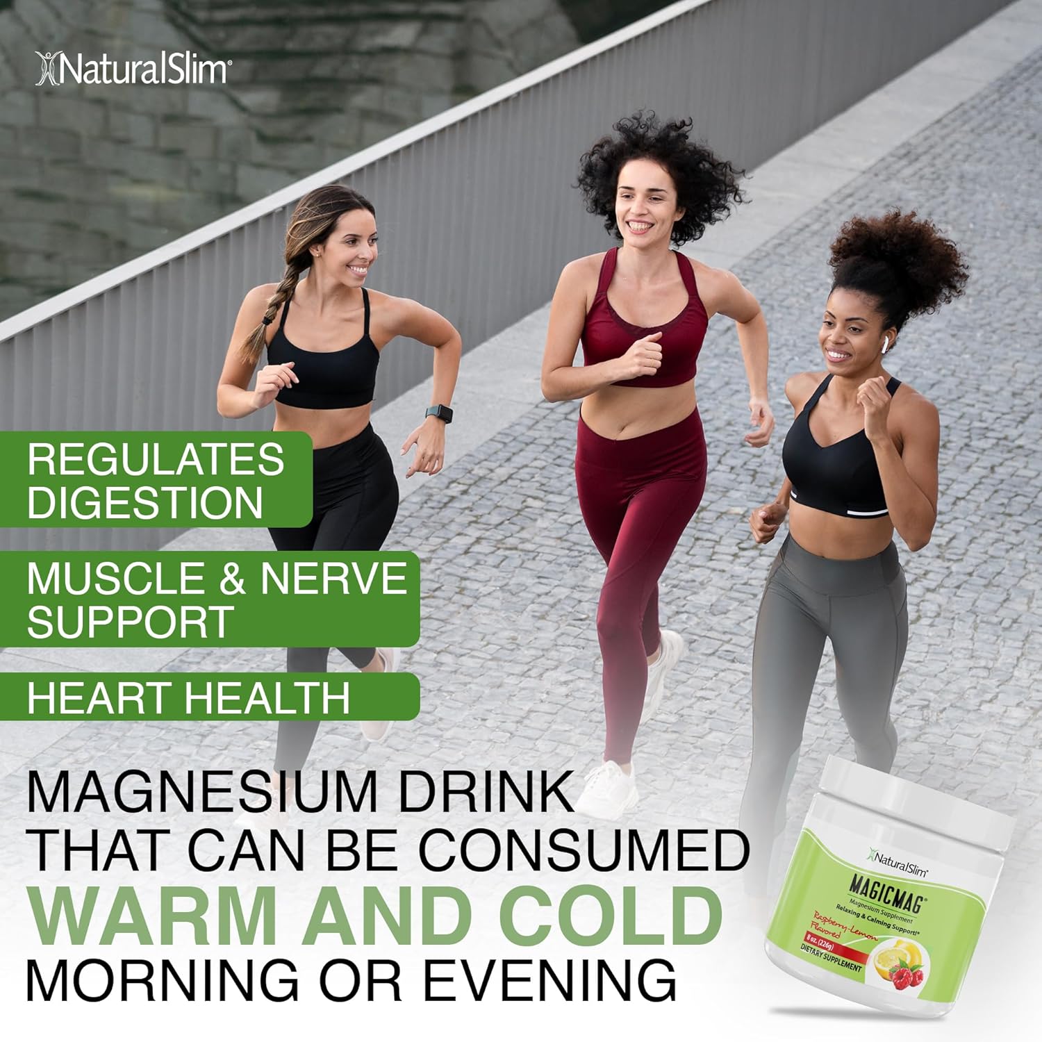Raspberry Lemon Magnesium Citrate Powder - 8oz (2 Pack) for Stress, Constipation, Muscle, Heart Health, Sleep Support - NaturalSlim Magicmag Supplement