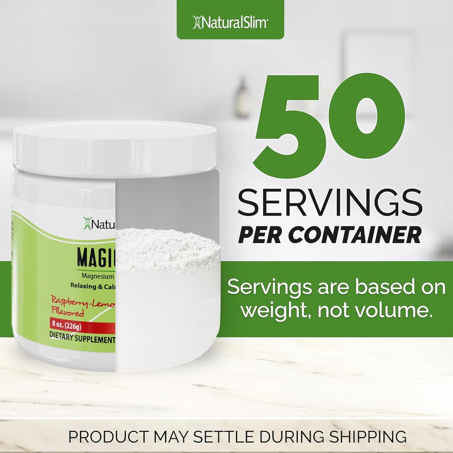 Raspberry Lemon Magnesium Citrate Powder - 8oz (2 Pack) for Stress, Constipation, Muscle, Heart Health, Sleep Support - NaturalSlim Magicmag Supplement