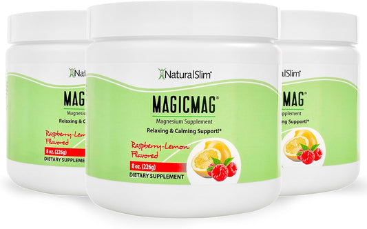 Raspberry Lemon Magnesium Citrate Powder Drink Mix - 8oz (3 Pack) | Supports Stress, Constipation, Muscle, Heart Health, and Sleep