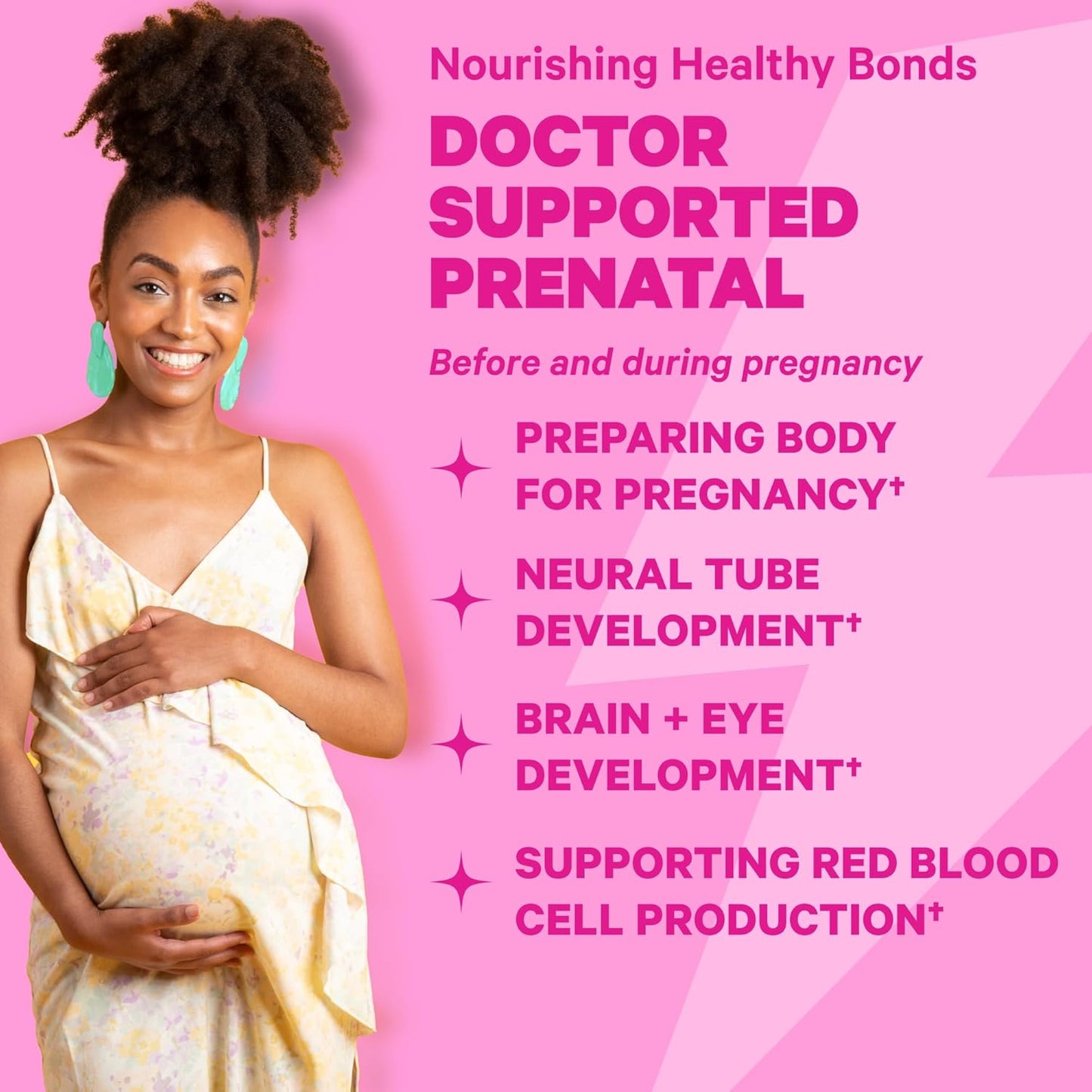 Raspberry Prenatal Vitamin Gummies for Women with Folic Acid, Vitamin D, and B6 - Supports Pregnancy and Morning Sickness - 60 Count