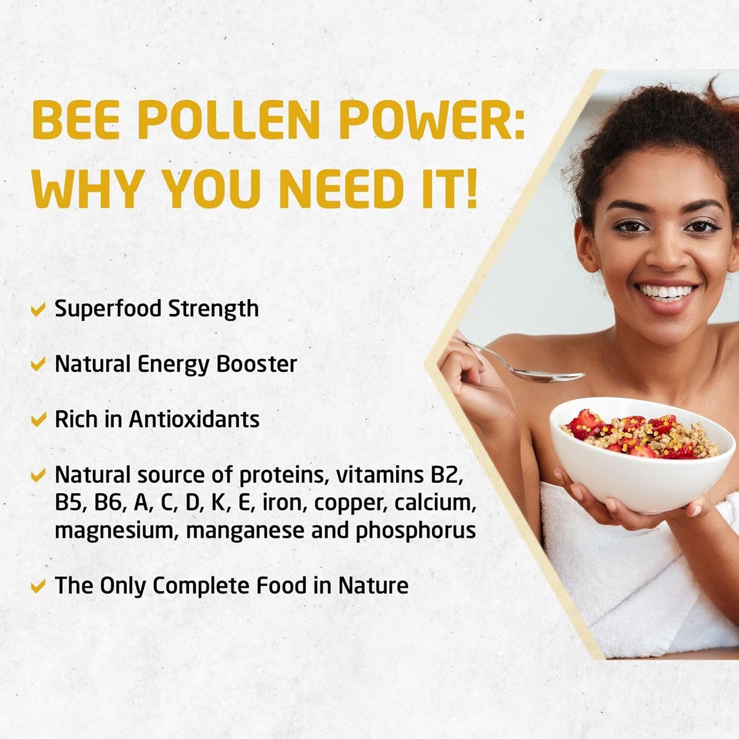 Raw Bee Pollen Granules Supplement - Natural Superfood with Amino Acids, Antioxidants, and Vitamin B | 100% Paleo & Keto Friendly - Gluten Free | 5 Oz Pack of 2