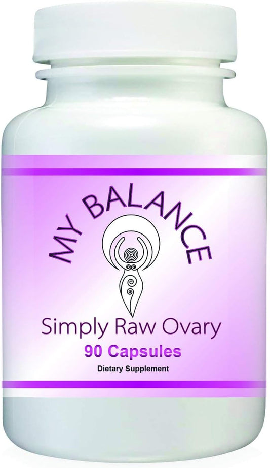Raw Bovine Ovarian Glandular Supplement for Women's Hormonal Balance - 90 Capsules