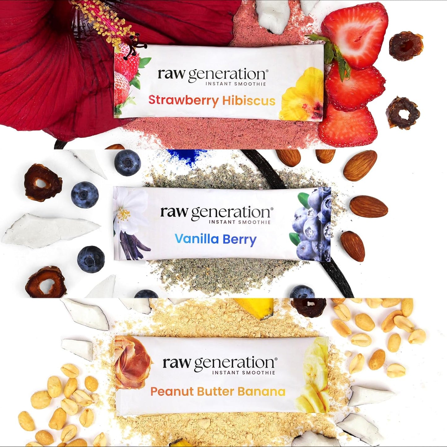 Raw Generation Instant Smoothie Detox Gut Cleanse - 3-Day Juice Cleanse for Healthy Weight Management - 100% Raw Natural Superfood Drink Powder Packets - No Added Sugar - Convenient On-the-Go Detox