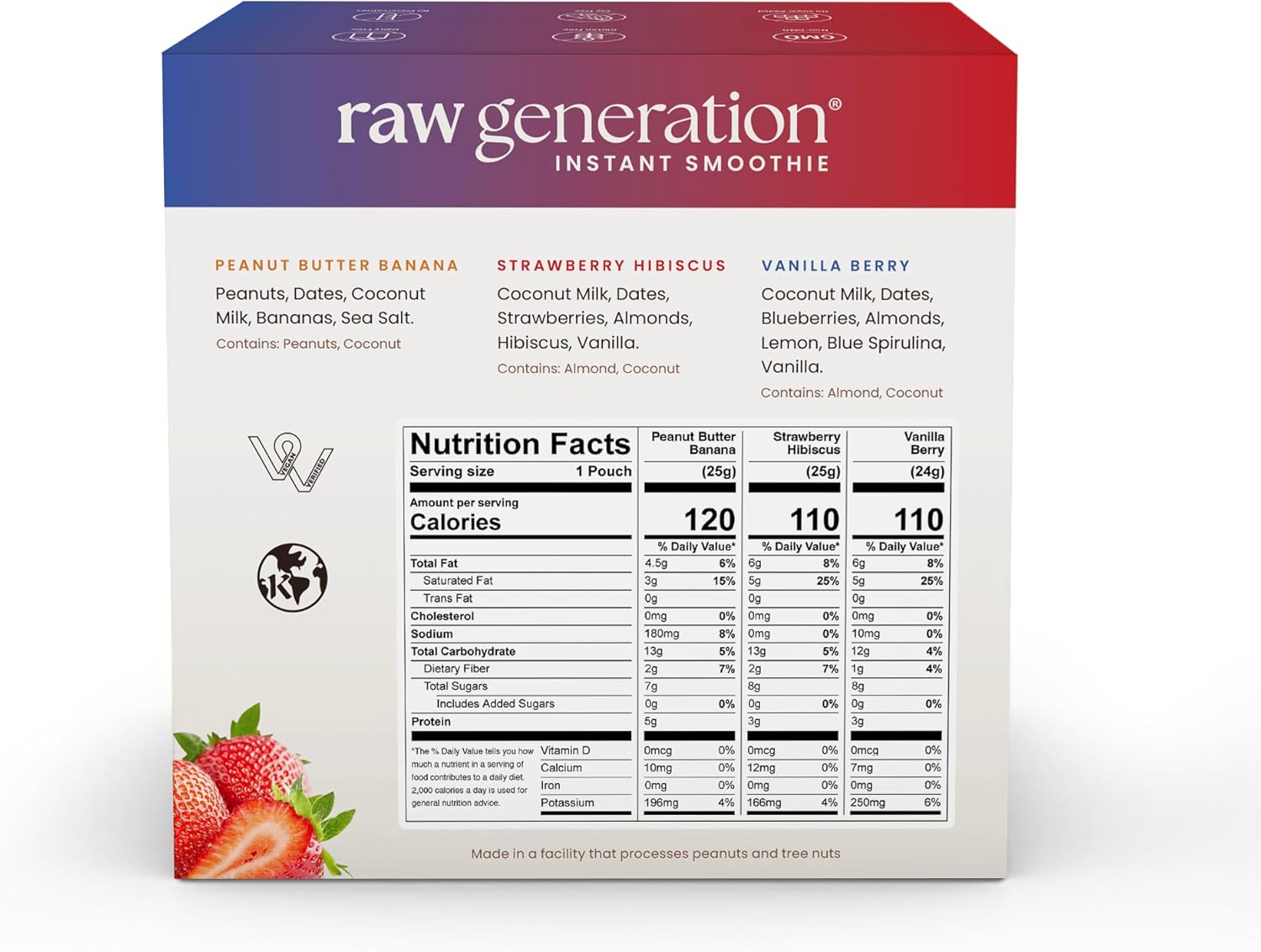 Raw Generation Instant Smoothie Detox Gut Cleanse - 3-Day Juice Cleanse for Healthy Weight Management - 100% Raw Natural Superfood Drink Powder Packets - No Added Sugar - Convenient On-the-Go Detox