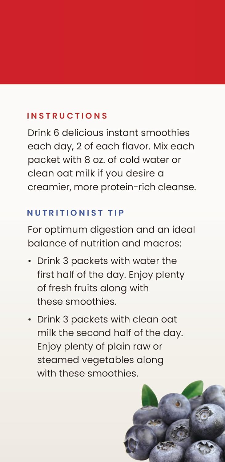 Raw Generation Instant Smoothie Detox Gut Cleanse - 3-Day Juice Cleanse for Healthy Weight Management - 100% Raw Natural Superfood Drink Powder Packets - No Added Sugar - Convenient On-the-Go Detox