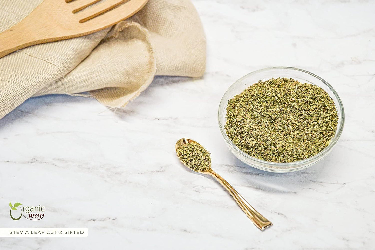 Raw Organic Stevia Leaf Cut & Sifted from India - Kosher, USDA Certified, Non-GMO, Gluten Free - Natural Sweetener - Heavy Metal Tested (1/2LBS)