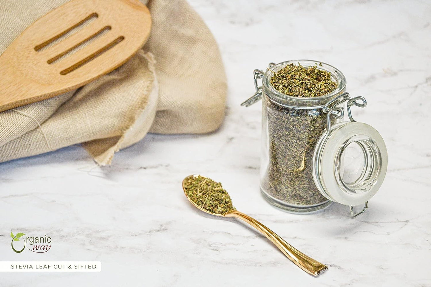 Raw Organic Stevia Leaf Cut & Sifted from India - Kosher, USDA Certified, Non-GMO, Gluten Free - Natural Sweetener - Heavy Metal Tested (1/2LBS)