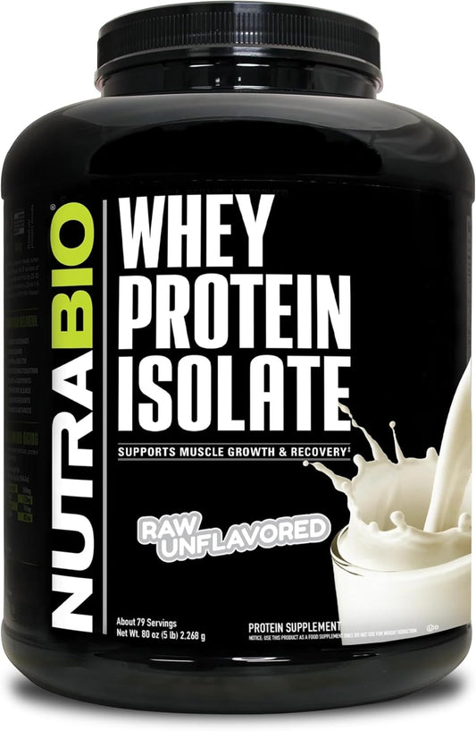 Raw Unflavored Whey Protein Isolate Powder - 5lb, 25g Protein per Scoop, Complete Amino Acid Profile, Soy & Gluten Free, Non-GMO & Zero Fillers