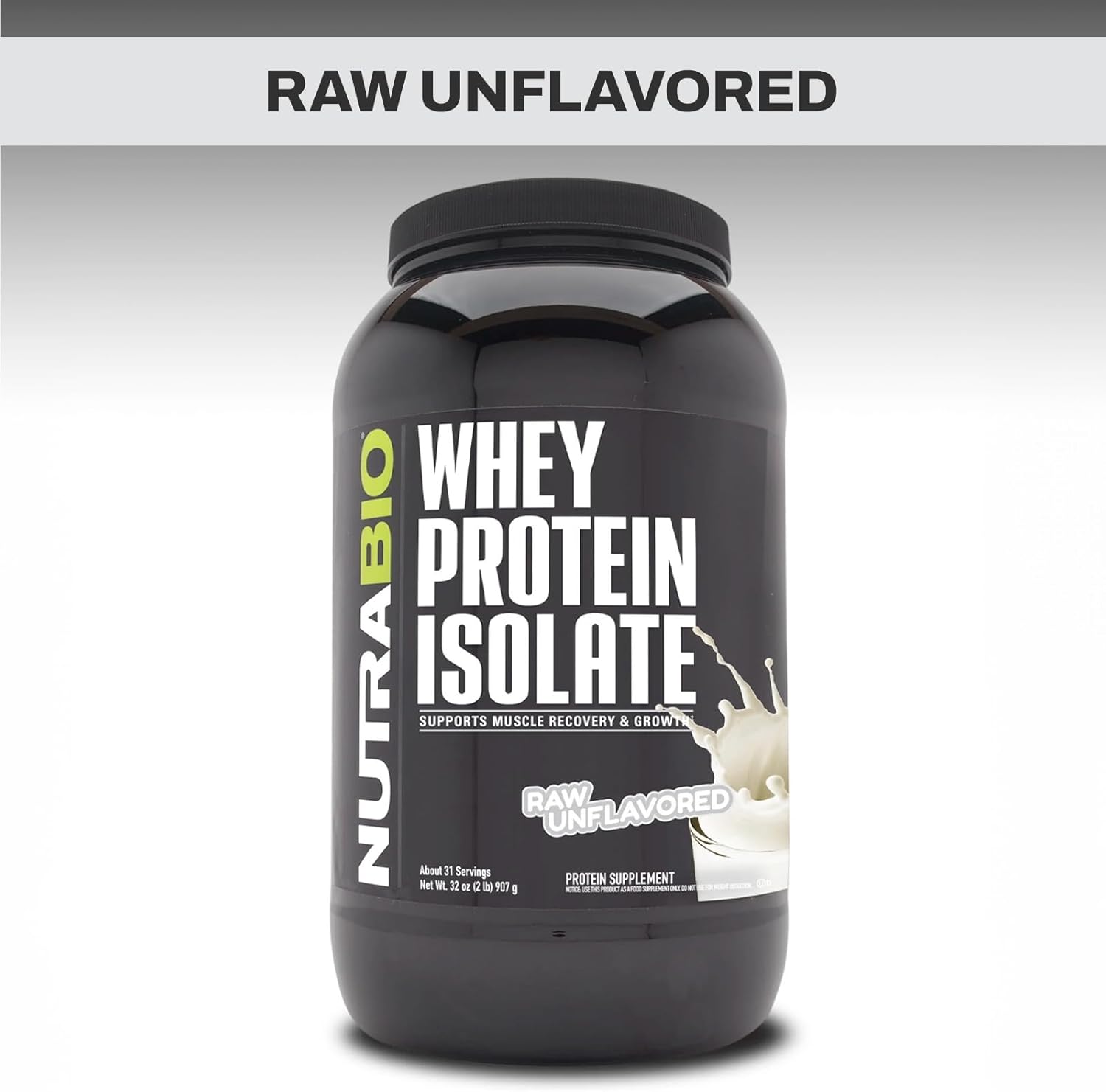 Raw Unflavored Whey Protein Isolate Powder - 5lb, 25g Protein per Scoop, Complete Amino Acid Profile, Soy & Gluten Free, Non-GMO & Zero Fillers