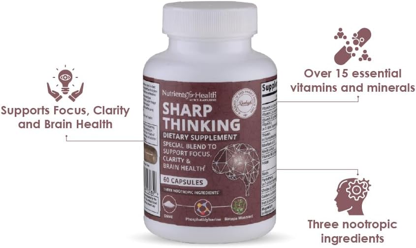 Rawleigh Sharp Thinking: Cognitive Health Supplement with DHA, DMAE, Bacopa, and Bilberry - 60 Capsules