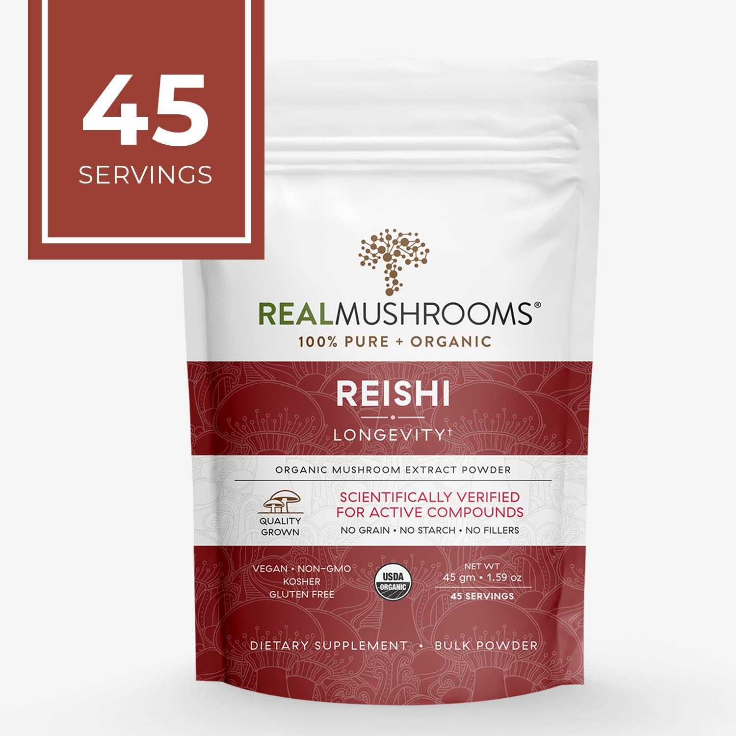 Real Mushrooms RealRest Capsules and Reishi Mushroom Powder Bundle - Longevity, Immune Support, Sleep Aid - Vegan, Non-GMO - 60ct Capsules, 45 Servings