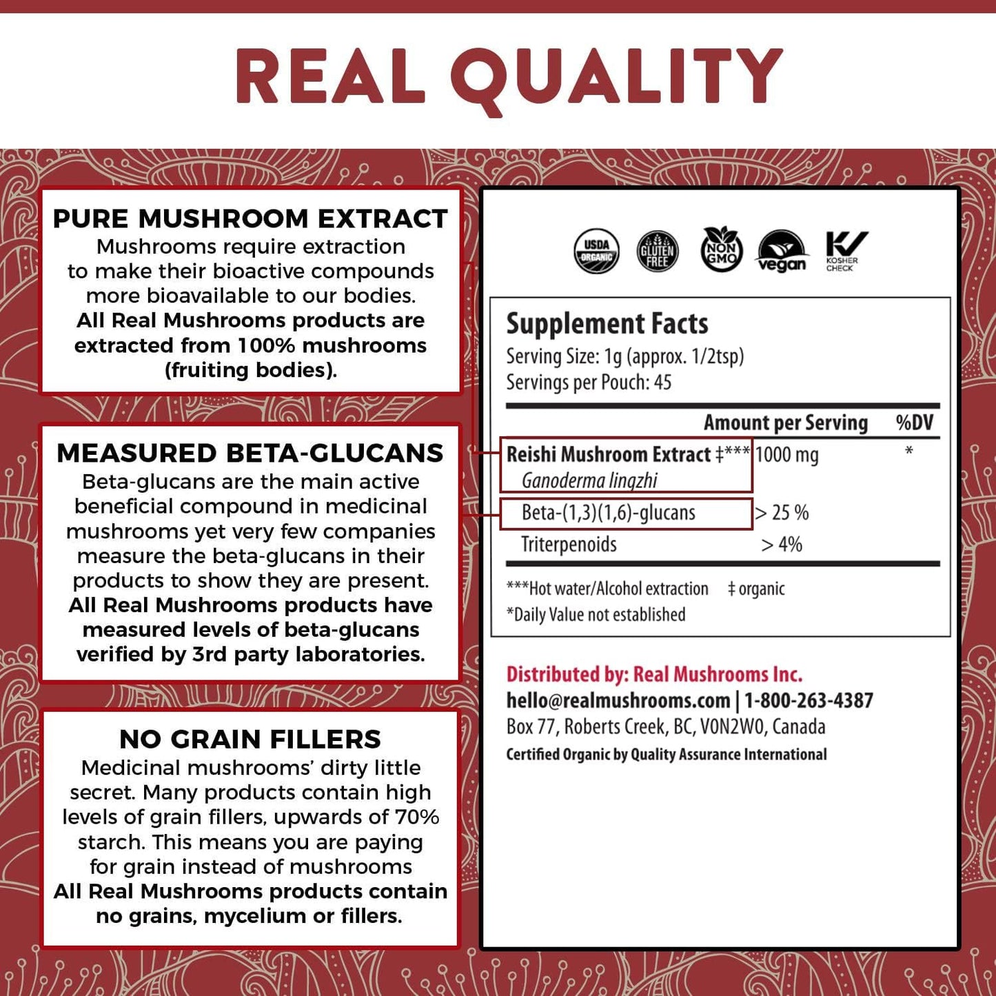 Real Mushrooms RealRest Capsules and Reishi Mushroom Powder Bundle - Longevity, Immune Support, Sleep Aid - Vegan, Non-GMO - 60ct Capsules, 45 Servings