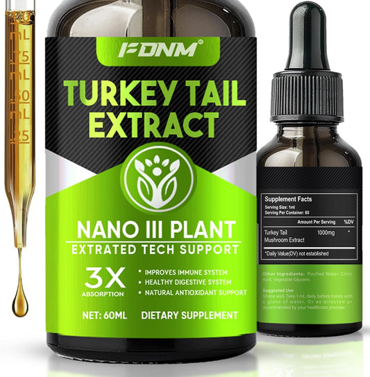 Real Mushrooms Turkey Tail Extract Tincture - 2 Fl Oz for Immune & Digestive Support