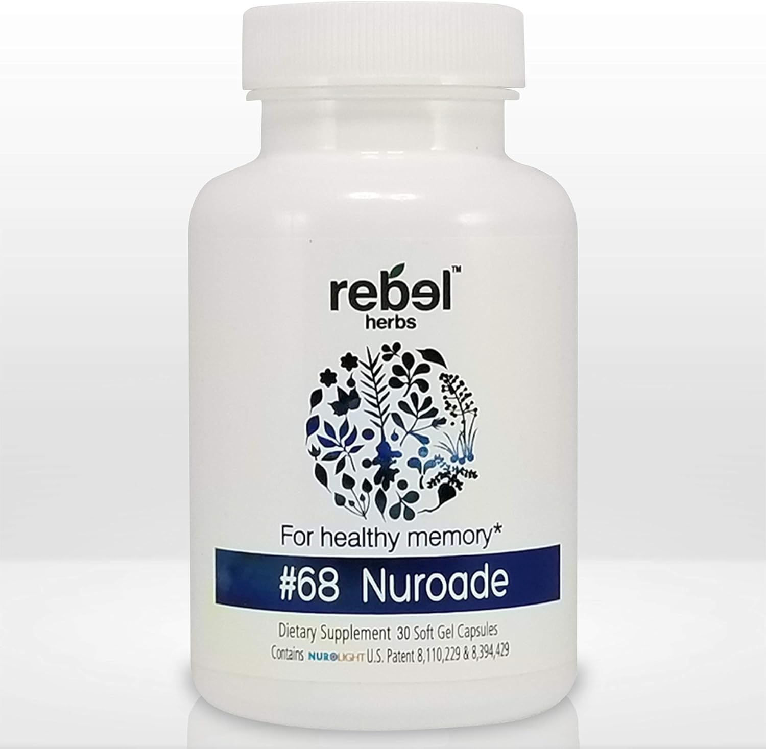 Rebel Herbs Nuroade Capsules: Brain Supplement for Focus, Memory, and Clarity with Bacopa and Celastrus