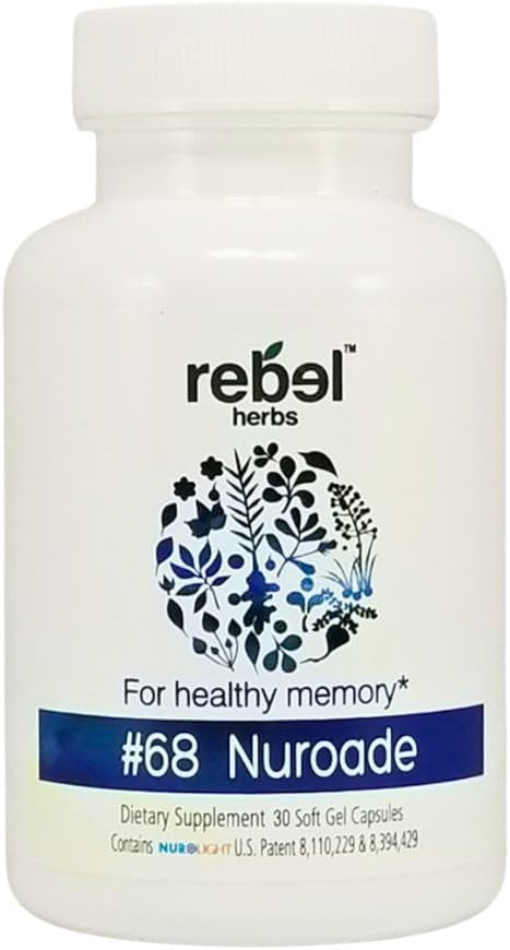 Rebel Herbs Nuroade Capsules: Brain Supplement for Focus, Memory, and Clarity with Bacopa and Celastrus