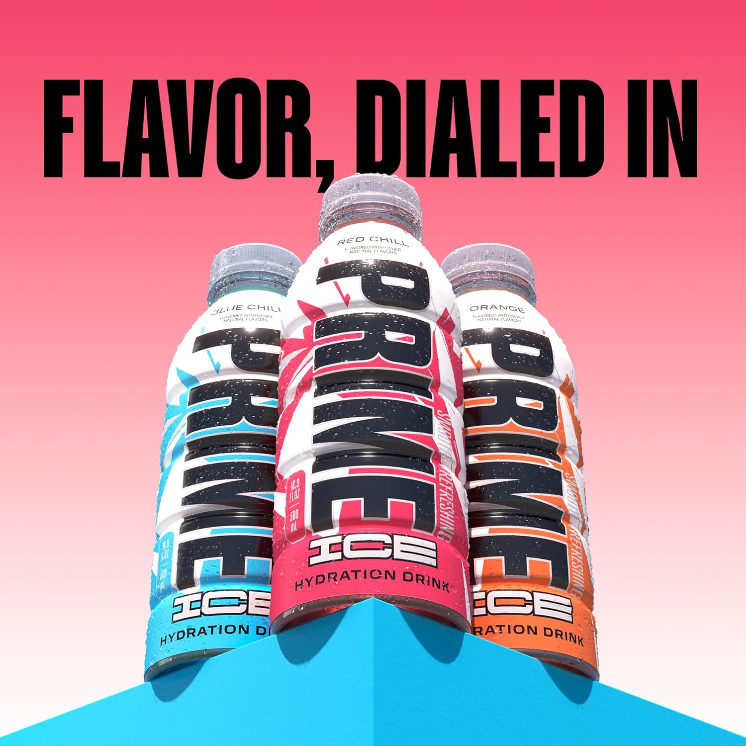 RED CHILL PRIME ICE Hydration Sports Drink with BCAAs, B Vitamins, Antioxidants - 12 Pack of 16.9 Fl Oz Bottles for Ultimate Hydration
