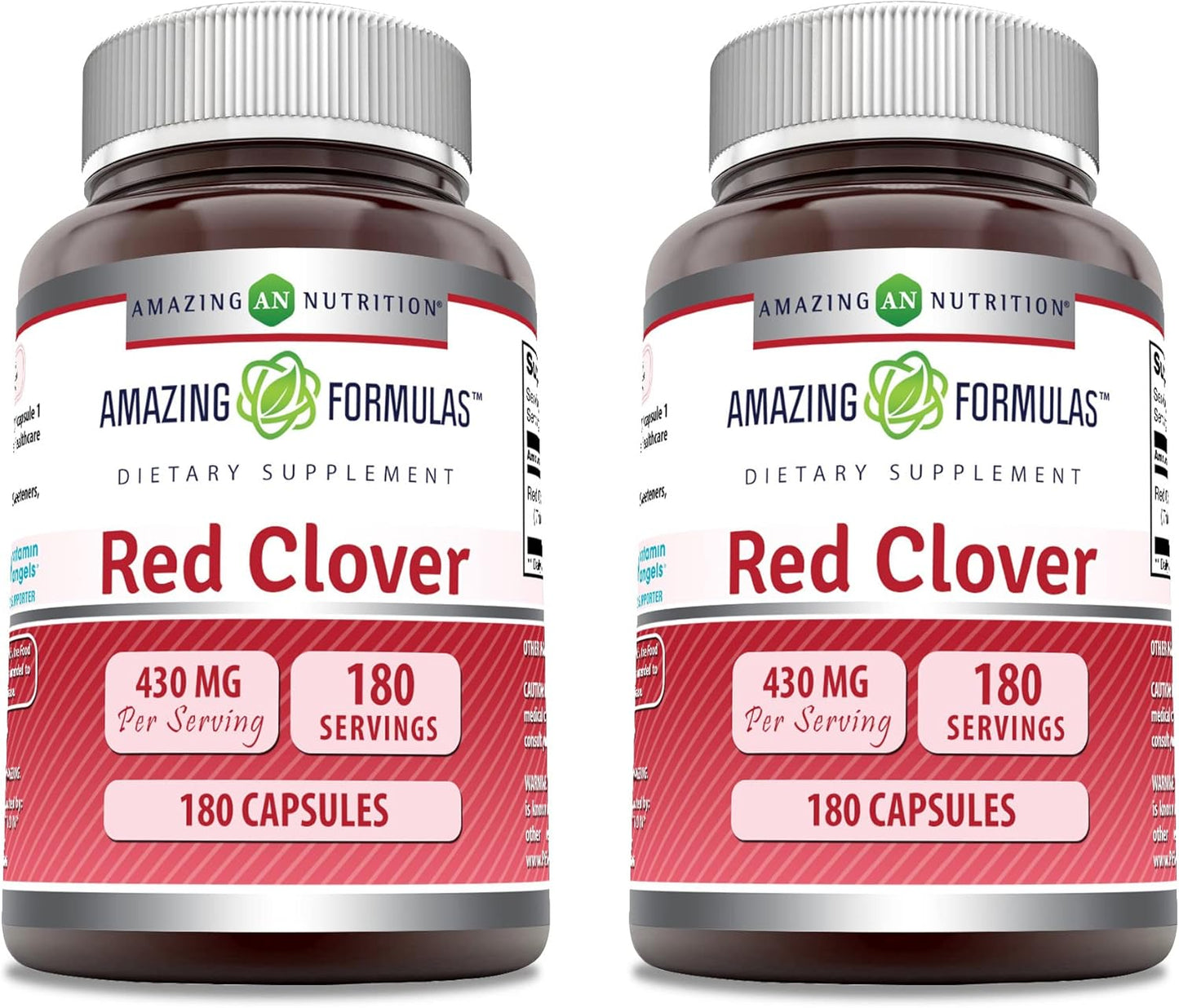 Red Clover Supplement 430mg - 180 Capsules (2 Pack) | Non-GMO, Gluten Free, Made in USA - Amazing Nutrition Formulas