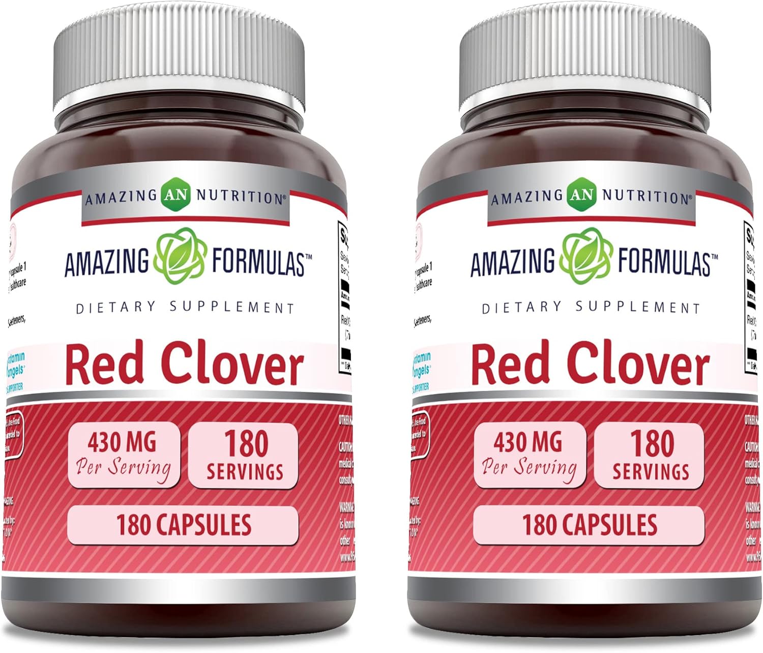 Red Clover Supplement 430mg - 180 Capsules (2 Pack) | Non-GMO, Gluten Free, Made in USA - Amazing Nutrition Formulas